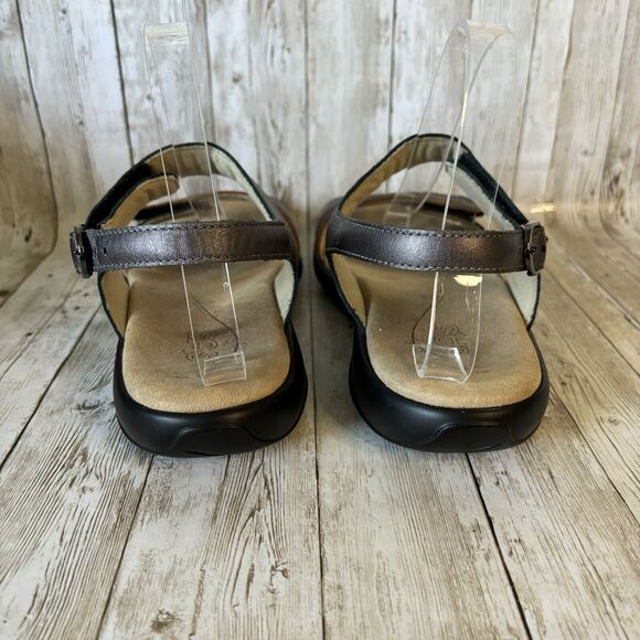 SAS Womens NUDU Dusk Copper Pewter Metallic Leather Slingback Sandals Sz 9 WW - Picture 4 of 8